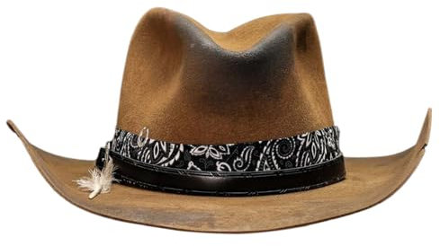 DINSOAVR Hut aus Wolle, Fedora-Hut für Erwachsene, Bühnenauftritte, Mottoparty, Kostüm, Maskeraden, Verkleidung, Hut, Unisex, Rollenspiel-Hut