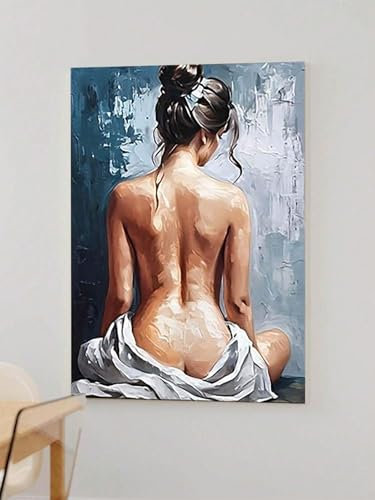XBTYKPB Abstrakte nackte Frau, Leinwandbild, Wandkunst, thematische Leinwanddrucke, moderne Heimdekoration, Poster, Gemälde, Kunstdrucke, Leinwandbild, Wandkunst, 50 x 70 cm, Rahmen