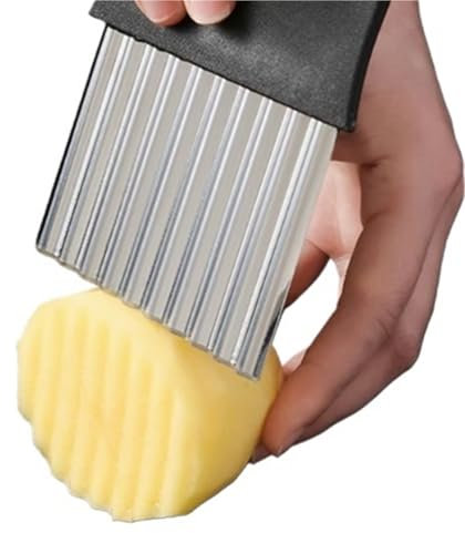 NJNNN Coupe-Frites ondulé en Acier Inoxydable, Coupe-Frites, Couteau à découper, for Pommes de Terre, Carottes, Chips et Fruits, 14 cm