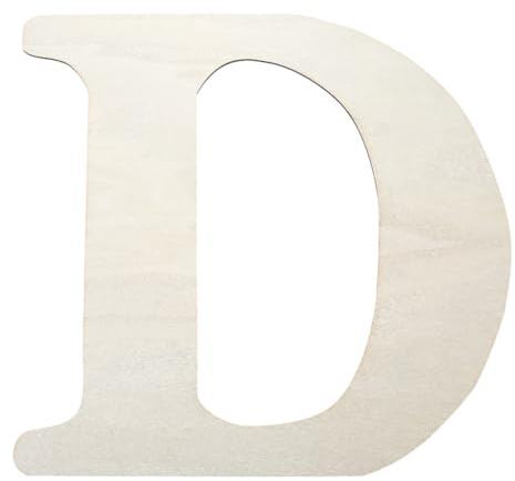 SOFPLATE Letra D de Madera de 14.8 x 15.3 Pulgada Recortes de Letras de Madera En Blanco MDF Alfabeto Sin Terminar Pintable Tablero Blanco Antiguo Letrero para Cumpleaños Boda Navidad Decoración de P