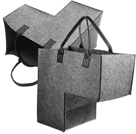 WATIIFUFU 2pièces Panier Linge Pliant Feutre Gris Foncé Grand Bac Rangement Multifonction Pour Vêtements Et Jouets Robuste Et Léger Organisation Maison Facile