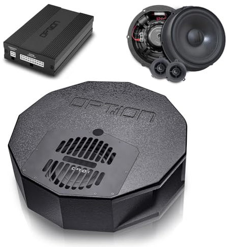 Option Sistema audio DSP V2 compatibile con Skoda Superb IV tipo 3Y (dal 2023) con sistema audio standard – 100% Plug & Play con amplificatore DSP, subwoofer ruota di scorta e altoparlante