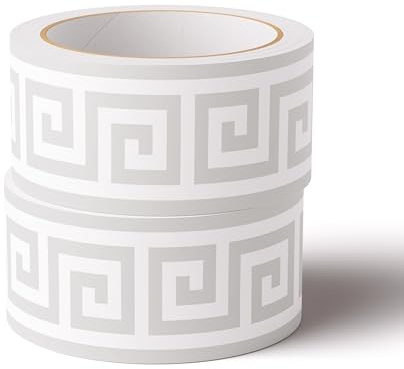 VisitRyl Bordi per Carta da Parati Adesivi Wanzi Grigio Chiaro A 20cm X 500cm Design Decorativo