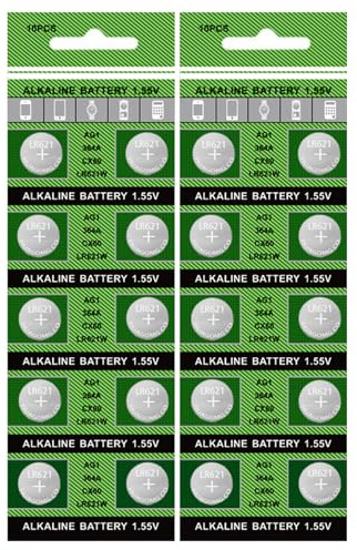 Paquete de 10 pilas alcalinas de botón AG2/LR726/396 de alta capacidad 364/LR621 para relojes y baterías