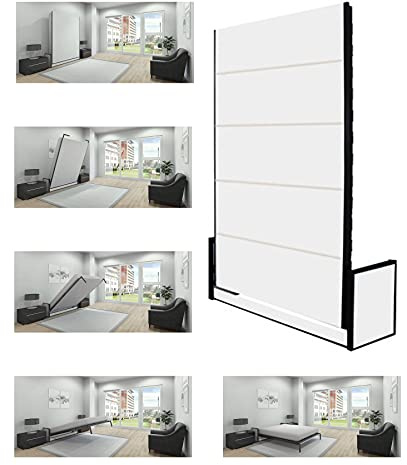 Wallbedking Studio Vertical Matrimonial Cama abatible 135 x 190 cm Vertical | Cama Abatible, Cama De Pared, Cama Plegable, Cama Oculta, Cama de Invitados