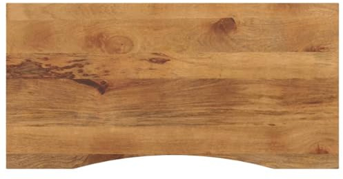 QJBSAVVA Piano in legno massello di mango 110 x 60 x 2,5 cm, piano di lavoro cucina e ufficio con venature naturali, tavolo rustico, per sala da pranzo, casa, ufficio, balcone