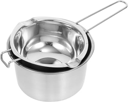 Hohopeti Stainless Steel Chocolate Melting Pot 600ml Capacity Double Boiler Candy Warmer Boiler Easy to Clean for Home Cooking Use in Silver