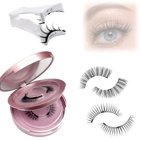 BRITIVIVE Magnetic Lashes 2 Paare Magnetisches Wimpernset Künstliche Wimpern Magnetic Eyelashe für Make-Up Oder Dating Hochzeit Party Wiederverwendbare Kein Kleber Erforderlich