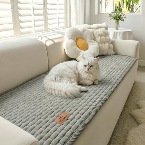 Edlbaegy Sofa Cover Slipcovers Furniture Protector Flannel Grey 70x150cm