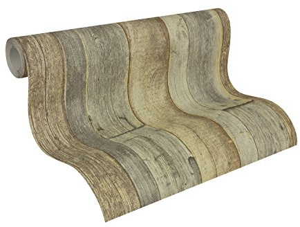 A.S. Création 959313 Bois Elements Papier Peint intissé Fabriqué en Allemagne, Marron, 10.05 m x 0.53 m