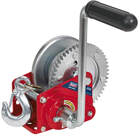 Sealey GWC1200B - 540 kg di capacità argano a mano innestato con freno ed il cavo