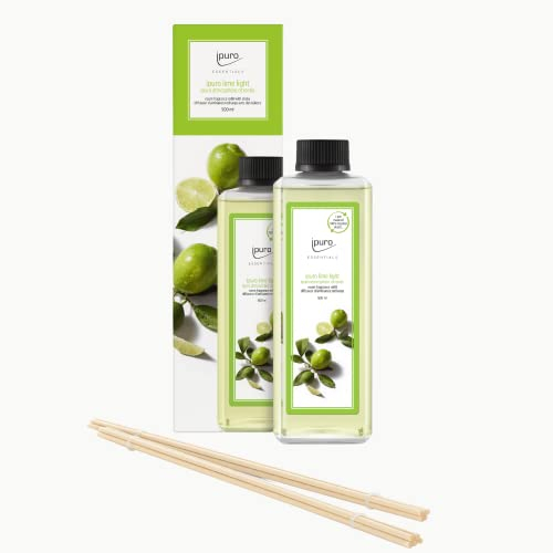 ipuro - Essentials Nachfüller Lime Light Raumduft - Refill Raumerfrischer mit Zitronengras, Bergamotte, Orange, Geranie, Maiglöckchen & Vanilleblumen - Diffuser Lufterfrischer Nachfüllflasche 500ml
