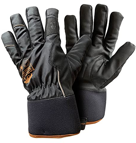 FORSBERG wasserabweisende und winddichte Winterhandschuhe mit robuster Handinnenfläche, Farbe:schwarz/bronze, Größe:L