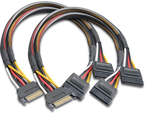 Akasa Compatible SATA Strom-Y-Kabel - 30cm, 2er Pack