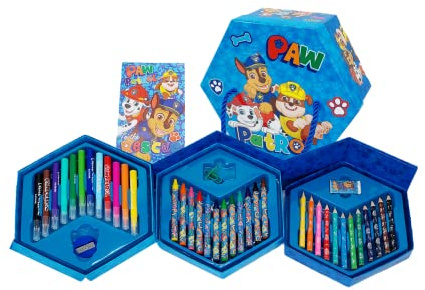 Paw Patrol Schreibwaren-Set, Enthält Buntstifte, Marker, Bleistifte, Radiergummi, Spitzer, Notizbuch, Clips, Aktentasche, Schulset für Kinder und Jugendliche