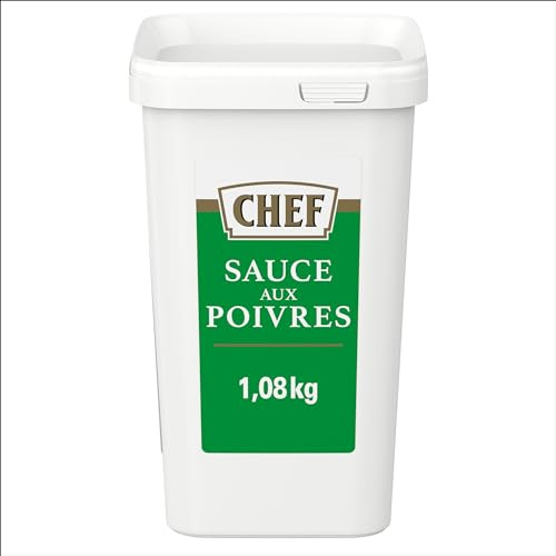 CHEF - Sauce aux Poivres Déshydratée - Mélange de Poivres - Boîte de 1.08kg | Préparez une sauce nappante pour viandes et grillades - Dilution rapide - Tenue au bain-marie et liaison froide