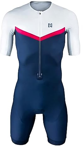 Triathlon Anzug Herren Herren Radsportanzug gepolstert einteilig Trisuit Bike Top Short Trisuit Einteiler für Wettkampf (TYP-1,L)