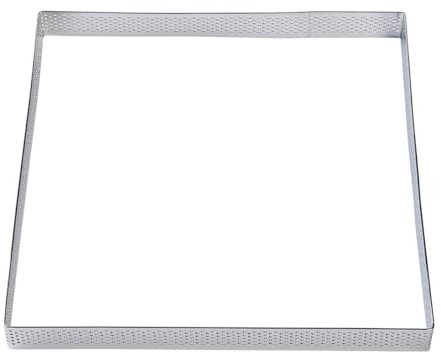 BrandNewCake® Cercle à Tarte Carré Perforé en Acier Inoxydable 20x2cm - Anneau de Cuisson - Moule à Gâteau