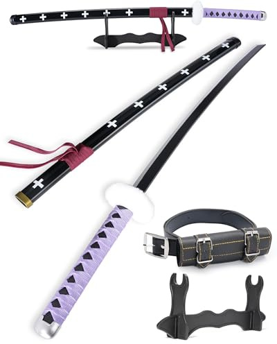 Cold Blade Roronoa Zoro Schwert - 104,1 cm Anime Katana Nachbildung mit Gürtel und Ständer - authentisches Anime-Schwert