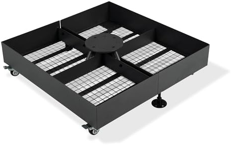 PURPLE LEAF Garden Parasol Base with 4 Lockable Wheels 498 KG High Capacity Heavy-Duty Cantilever Offset Steel Weighted Base
