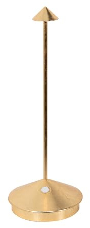 Zafferano, Pina-Lampa med Guldfärgade Blad, Laddningsbar Trådlös Bordslampa med Touch Control, Användbar som Inomhuslampa, Dimmer, 2200-3000 K, Höjd 29 CM
