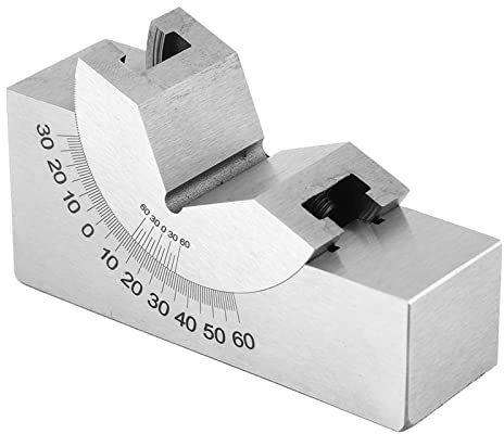 Ejoyous Angle V Block, Stainless Steel Angle Plate Milling for Engineers Micro Adjustable Angle Drill Guide with Wrench Precision Ground Hardened Angle Gauges