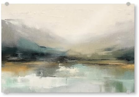 artboxONE Acrylglasbild 60x40 cm Natur Gedämpfte abstrakte Landschaft K - Bild Landschaft Berg horizont