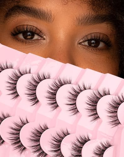 Natürliche falsche Wimpern Wispy Strip Lashes Weiche kurze falsche Wimpern Kleines dünnes Band Wimpern 16mm Fluffy Volume Mink Lashes Pack 78-Gesponsert