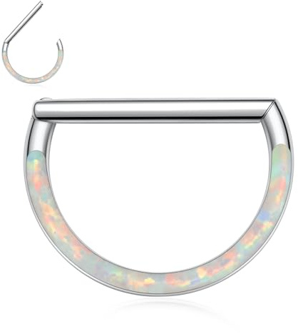 Nasenring Gerader Stab Septum Schmuck 16G 18G Septum Ring Ohrringe Chirurgenstahl Halbkreis Muschel Tragus Knorpel Rook Helix Hoop Ohrring Ausgerichtet Segment Clicker Ring Septum Piercing Schmuck