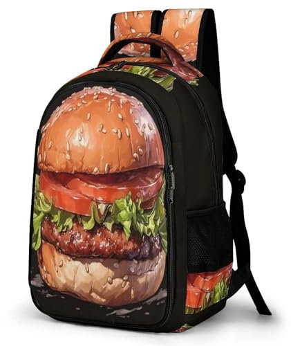 TPISLI Sac À Dos Pains à Burger Scolaire Garçons Adolescents Grands Sacs D'école Thème Alimentaire Filles Voituretables Enfants Sacs À Dos Impression Sacs D'école Pour 8-15 Ans