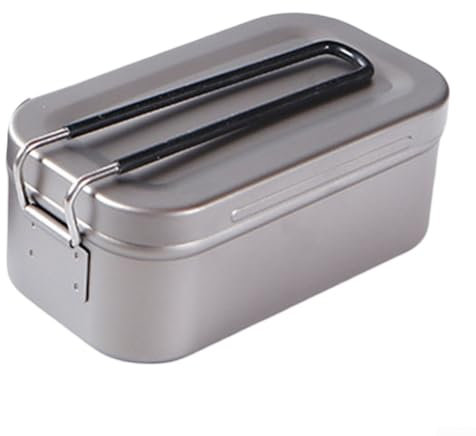 Rust Free Ti Lunch Box, Built in Steamer, Easy to Carry for Outdoor Camping Trips (1200ml)