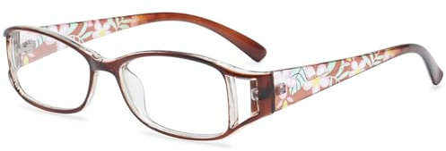 ABETOS Lesebrille Damen Stilvolle Blumen Brille Leichte Qualität Mode Blumenmuster Lesehilfe Sehhilfe für Damen 0.75 1.0 1.25 1.5 1.75 2.0 2.25 2.5 2.75 3.0