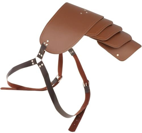 pistro Verstellbarer Gürtel, Schal, Schulterumhang, Gürtel, Kunstleder, Schulterschutz, Ritter, Pirat, Kostüm, Cosplay, Party, einzelner Schulterschutz, Braun, Kunstfaser, Kein Edelstein