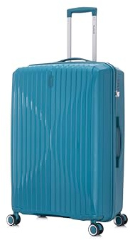CELIMS - Valise Grande 75 cm en Polypropylène | Grande Capacité 23 kg | Serrure TSA | 8 roulettes 360 | Bleu