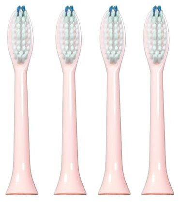 My Heal | Brosse à dent électrique Sonique | Batterie de 3 mois | 5 Modes de Brossage + Minuteur 2 Min | Brosse à dents électrique rechargeable | 1 Manche et 2 Brossettes (X4 - Pink/Rose clair)