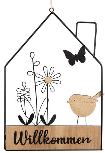 Logbuch-Verlag Haus Türkranz Willkommen Ostern Frühling Dekokranz Willkommensschild für die Haustür 17,5 x 25 cm