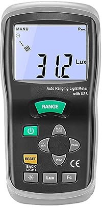 Luxmetro portatile, Misuratore Di Illuminamento Misuratore Di Luce Interfaccia USB Test Di Luminosità Fotometro Misuratore Di Illuminazione Display LCD Retroilluminato ,piante acquario luce tester