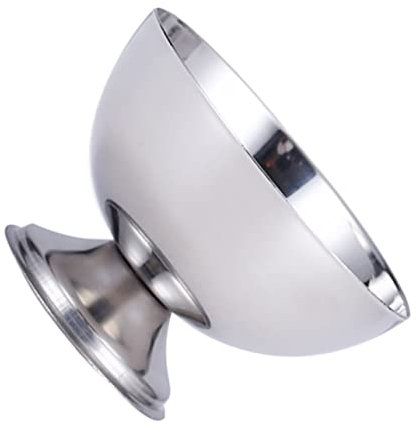 Warmhm 1 Pc Insalatiera in Acciaio Inox Contenitore per Gelato Tazze di Salsa di Immersione Tazze da Festa Porta Cono Gelato Scodella da Zuppa con i Piedi Kit Silver Acciaio Inossidabile