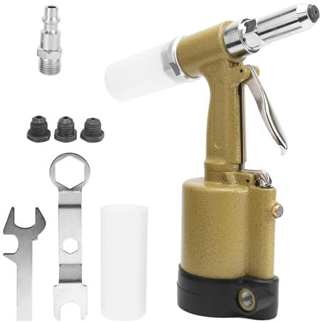 FLEXMAN KP~702 Pistola Remachadora Neumática Hidráulica Set, 2.4Mm/3.0Mm/4.0Mm/4.8mm con Capacidad de Carga Pesada Grado Industrial Aire Remachado Herramientas Máquina (Estilo japonés)