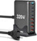 Cargador rápido USB, 320 W USB C cargador múltiple, estación de carga USB de 8 puertos con GAN III y PD 3.0, estación de carga rápida con 4USB C y 4USB A para teléfono, tabletas y portátiles