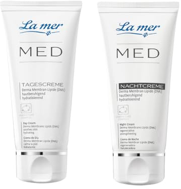 La mer MED Set – Tagescreme & Nachtcreme ohne Parfum (2x 50 ml) – Pflege für empfindliche & feuchtigkeitsarme Haut – Ohne Silikone, Parabene & Duftstoffe (2)
