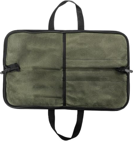 Borsa portacoltelli per chef – Tasche per utensili da cucina | Borsa in tela cerata per utensili da cucina, organizer per coltelli da chef portatile con manico per cucina, verde, Verde