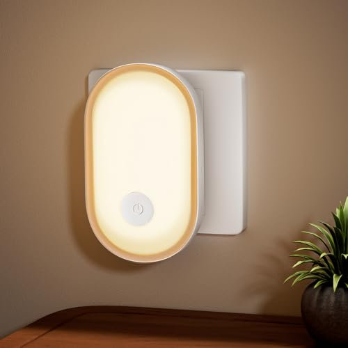 Alyvisun Luce Notturna Bambini, Luce Notturna da Presa con Sensore Crepuscolare e Luminosità Regolabile, ON/OFF/AUTO Modalità, Lampada Notturna per Cameretta, Bagno, Cucina, Scale