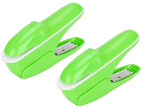 Stapleless Stapler, No Staple Staplers Paper Clinch Staple Free Stapler | Manual Portable Staple-Less Staplers Paper Binding Binder Paperclip Binding Hand Tool, Up to 8 Sheets Binding (Green-2pcs)