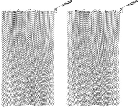 Healifty 2 Panneaux Pare-Étincelles en Maille Résistante à la Chaleur pour Cheminée 61 X 508 CM Rideaux Décoratifs Anti-Étincelles pour Foyer Intérieur Protection Sûre