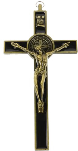 iplusmile Vintage Kruzifix Ornament Wandkreuz Metall Wanddeko Rustikales Kreuz Wandschmuck Jesuskreuz Katholisches Geschenk Heimdekoration Büro Wohnzimmer