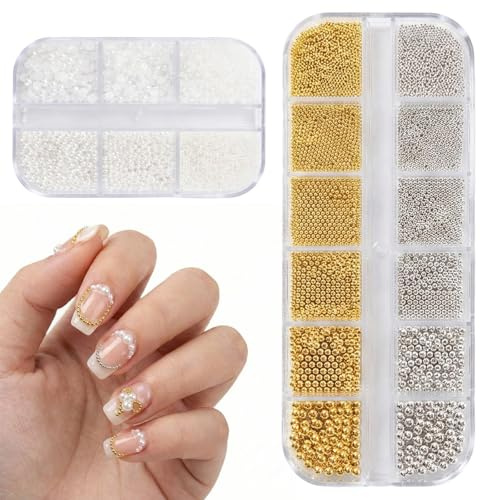 SWYZOR Brillantini Unghie,Decorazioni Unghie, Gemme per Charm per Unghies in Oro e Argento,Pietre per Charm per Unghies, per Unghie Glitterate e Nail Art