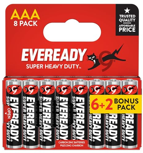 Eveready Super Heavy Duty Carbon Zinc AAA, 8 Pack