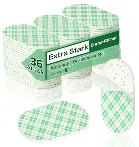 MINGXIN Kleben statt Bohren Doppelseitige Klebepads & Klebeband Extra Stark für Bilder Aufhängen & Wandmontage, 36 Stück Montagepads 50×30 mm, Stark Haftend, Rückstandslos Entfernt, für DIY & Zuhause