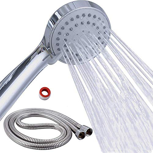 JQKX Duschkopf mit Schlauch 1,5M Hochdruck 3 Strahlarten Handheld mit Brauseschlauch und Teflonband